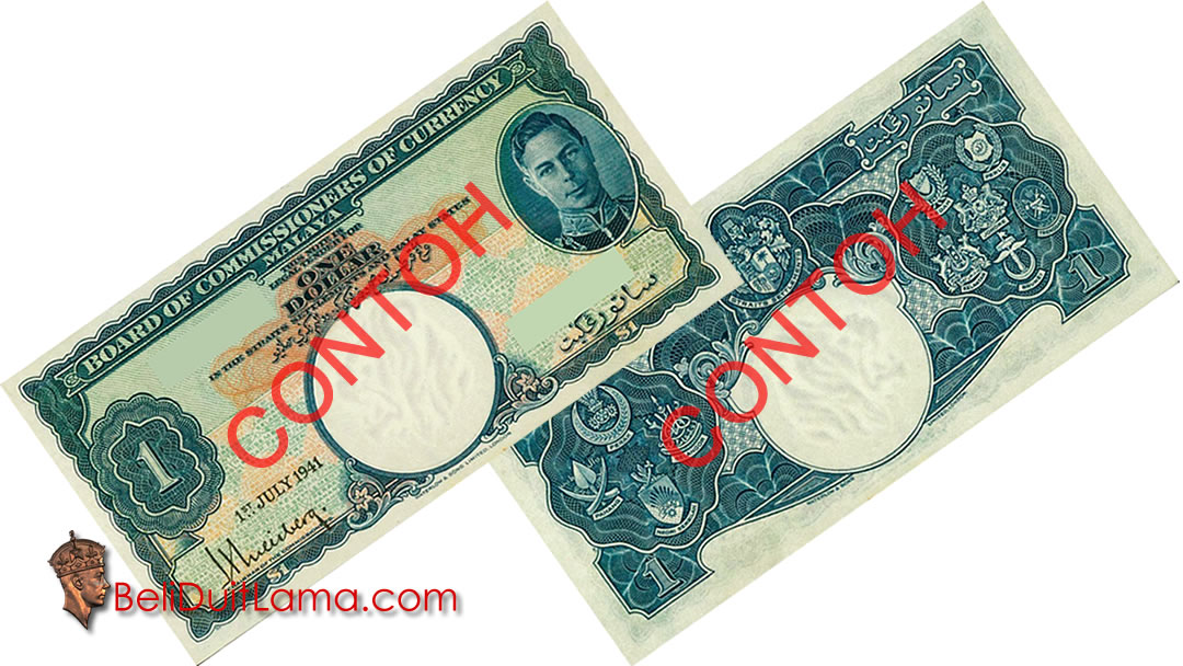 Pembeli Duit Lama Malaya King George VI One Dollar