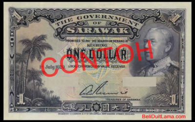 Membeli Duit Lama Sarawak 1 dollar Contoh Seperti di Gambar